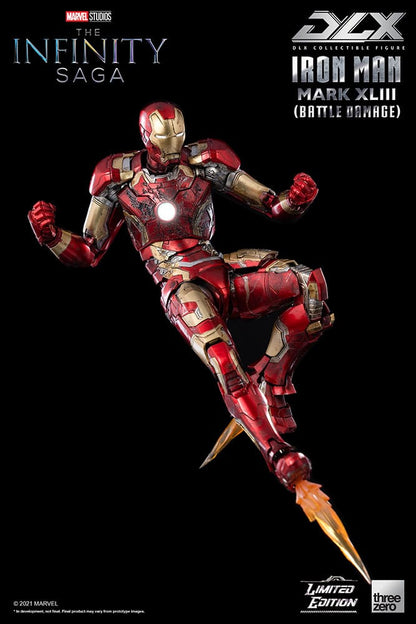 DLX Iron Man Mark 43 (Battle Damage) Collectible Figure by Threezero