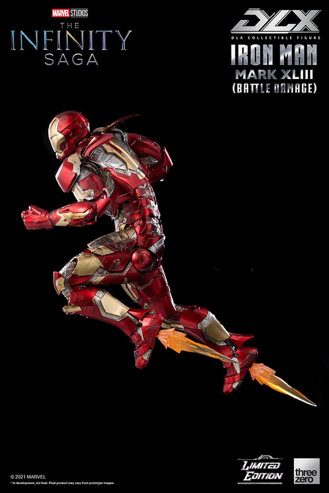 DLX Iron Man Mark 43 (Battle Damage) Collectible Figure by Threezero