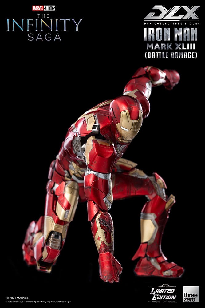DLX Iron Man Mark 43 (Battle Damage) Collectible Figure by Threezero