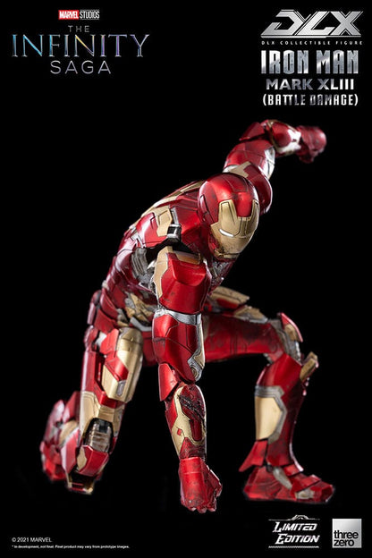 DLX Iron Man Mark 43 (Battle Damage) Collectible Figure by Threezero