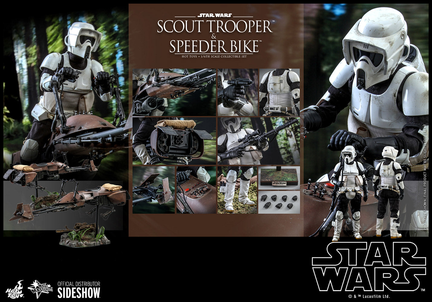 Scout Trooper™ and Speeder Bike™ Sixth Scale Figure Set by Hot Toys